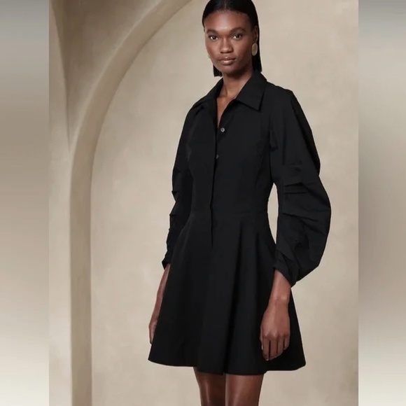 BANANA REPUBLIC | Like New Cobalt Blue Cotton Paxton Poplin Mini Dress | Size XS - Picture 3 of 12